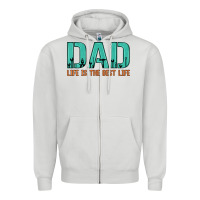 Dove Grey dad life is the best life Zipper Hoodie - Artiststas