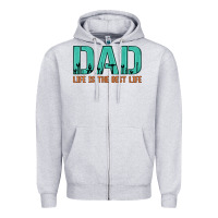 Heather Grey dad life is the best life Zipper Hoodie - Artiststas