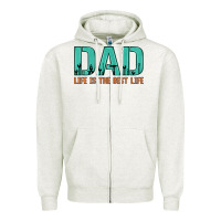 Oatmeal Heather dad life is the best life Zipper Hoodie - Artiststas
