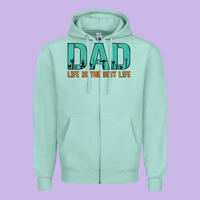Dad Life Is The Best Life Zipper Hoodie Designed By Artiststas