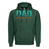 Sports Green dad life is the best life Zipper Hoodie - Artiststas