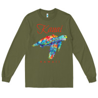 Army Green kauai hawaii watercolor sea turtle souvenir Long Sleeve Tee - longCreatives