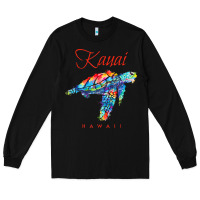 Black kauai hawaii watercolor sea turtle souvenir Long Sleeve Tee - longCreatives