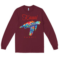 Burgundy kauai hawaii watercolor sea turtle souvenir Long Sleeve Tee - longCreatives