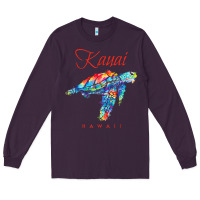 Plum kauai hawaii watercolor sea turtle souvenir Long Sleeve Tee - longCreatives