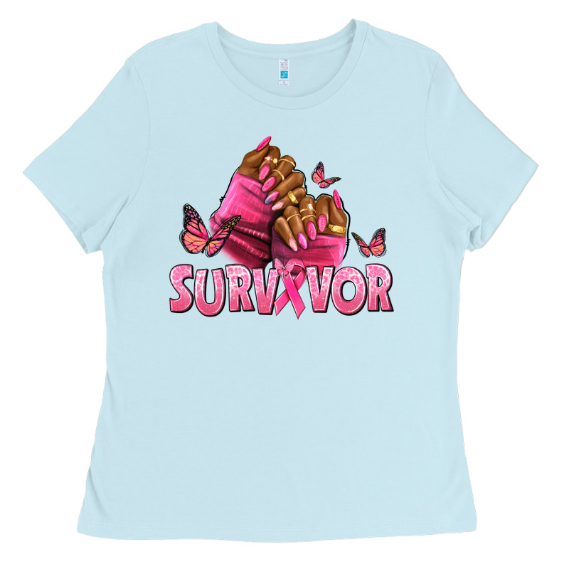 Breast Cancer Survivor Afro Nails Ladies Tee by NancyCooperArtShop | Teevron