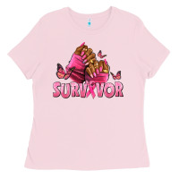 Bubblegum Pink Breast Cancer survivor afro nails Ladies Tee - NancyCooperArtShop