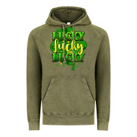 Vintage Olive lucky lucky lucky clover St. Patrick's Vintage Hoodie - HowdyJamesFarm