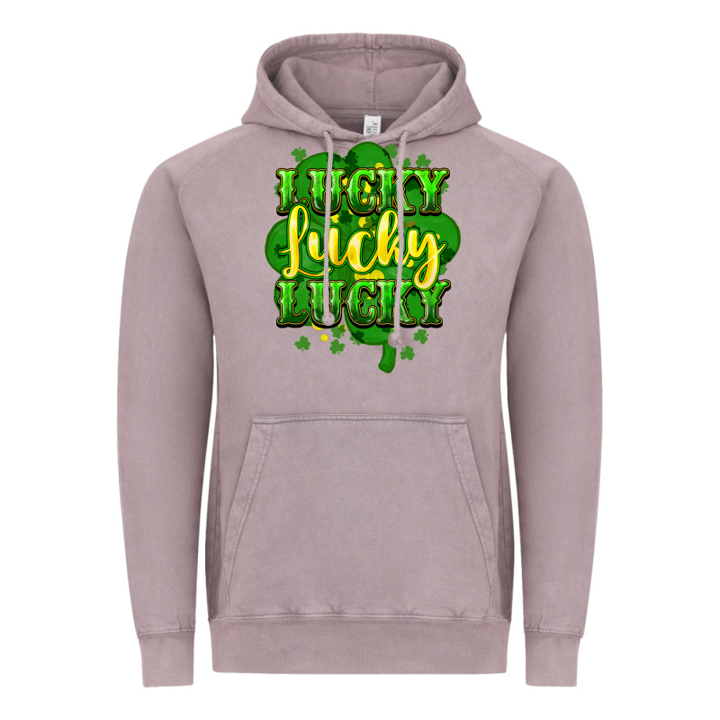 Lucky Lucky Lucky Clover St. Patrick's Vintage Hoodie by HowdyJamesFarm | Teevron