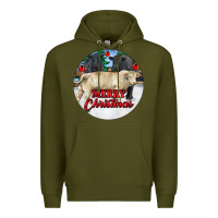 Army Green Merry Christmas Charolais Bull Premium Hoodie - RanaPortraitStore