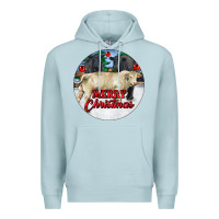 Blue Mist Merry Christmas Charolais Bull Premium Hoodie - RanaPortraitStore