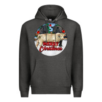 Charcoal Heather Merry Christmas Charolais Bull Premium Hoodie - RanaPortraitStore