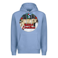Colony Blue Merry Christmas Charolais Bull Premium Hoodie - RanaPortraitStore