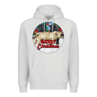 Dove Grey Merry Christmas Charolais Bull Premium Hoodie - RanaPortraitStore