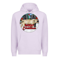 Lilac Merry Christmas Charolais Bull Premium Hoodie - RanaPortraitStore
