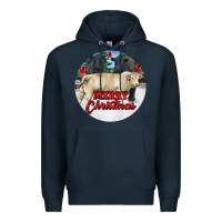 Navy Merry Christmas Charolais Bull Premium Hoodie - RanaPortraitStore