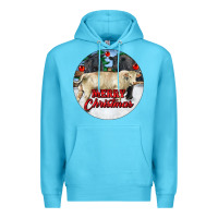 Ocean Blue Merry Christmas Charolais Bull Premium Hoodie - RanaPortraitStore