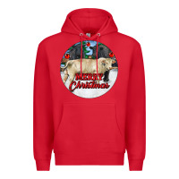 Red Merry Christmas Charolais Bull Premium Hoodie - RanaPortraitStore