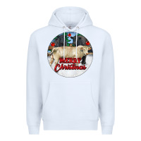 White Merry Christmas Charolais Bull Premium Hoodie - RanaPortraitStore