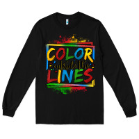 Black color outside the lines autism Long Sleeve Tee - OliviaCreatesArt