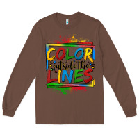 Chestnut color outside the lines autism Long Sleeve Tee - OliviaCreatesArt