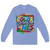 Colony Blue color outside the lines autism Long Sleeve Tee - OliviaCreatesArt