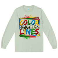 Matcha color outside the lines autism Long Sleeve Tee - OliviaCreatesArt