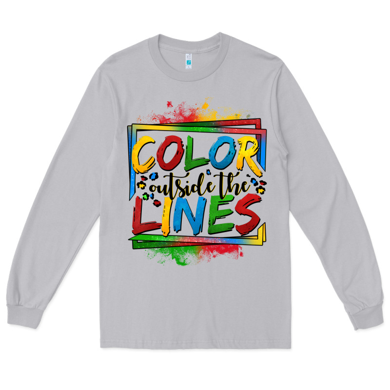 Color Outside The Lines Autism Long Sleeve Tee by OliviaCreatesArt | Teevron