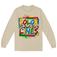 Mushroom color outside the lines autism Long Sleeve Tee - OliviaCreatesArt