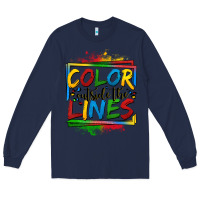 Navy color outside the lines autism Long Sleeve Tee - OliviaCreatesArt