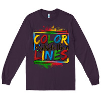 Plum color outside the lines autism Long Sleeve Tee - OliviaCreatesArt