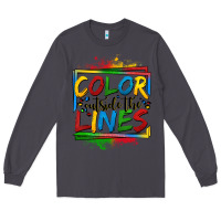Smoke color outside the lines autism Long Sleeve Tee - OliviaCreatesArt
