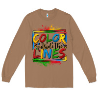 Toasted Coconut color outside the lines autism Long Sleeve Tee - OliviaCreatesArt