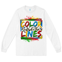 White color outside the lines autism Long Sleeve Tee - OliviaCreatesArt