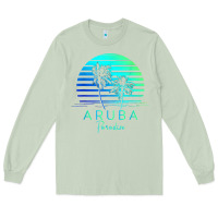 Matcha Vintage Aruba Beach Tropical Vibes Vacation Souvenir Gift Long Sleeve Tee - longCreatives