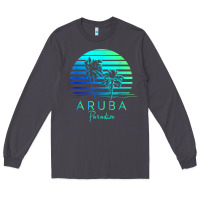 Smoke Vintage Aruba Beach Tropical Vibes Vacation Souvenir Gift Long Sleeve Tee - longCreatives