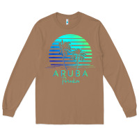Toasted Coconut Vintage Aruba Beach Tropical Vibes Vacation Souvenir Gift Long Sleeve Tee - longCreatives