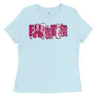 Baby Blue Fighter Breast Cancer Ladies Tee - NancyCooperArtShop