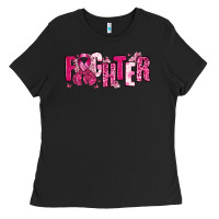 Black Fighter Breast Cancer Ladies Tee - NancyCooperArtShop