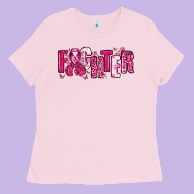 Fighter Breast Cancer Ladies Tee Designed By Nancycooperartshop