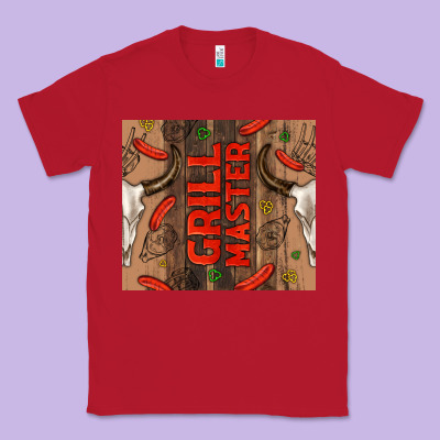 Grill Master With Bull Skull Classic Tee Designed By Tumblerdesignbyshophia