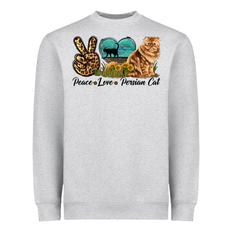 Peace Love Persian Cat Heavyweight Sweatshirt by LillyAllenDesigns | Teevron