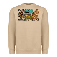 Mushroom Peace Love Persian Cat Heavyweight Sweatshirt - LillyAllenDesigns
