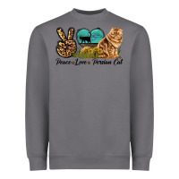 Storm Peace Love Persian Cat Heavyweight Sweatshirt - LillyAllenDesigns