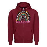 Burgundy race day vibes rainbow Zipper Hoodie - Artiststas