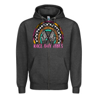 Charcoal Heather race day vibes rainbow Zipper Hoodie - Artiststas