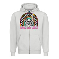 Dove Grey race day vibes rainbow Zipper Hoodie - Artiststas
