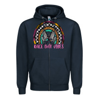 Navy race day vibes rainbow Zipper Hoodie - Artiststas