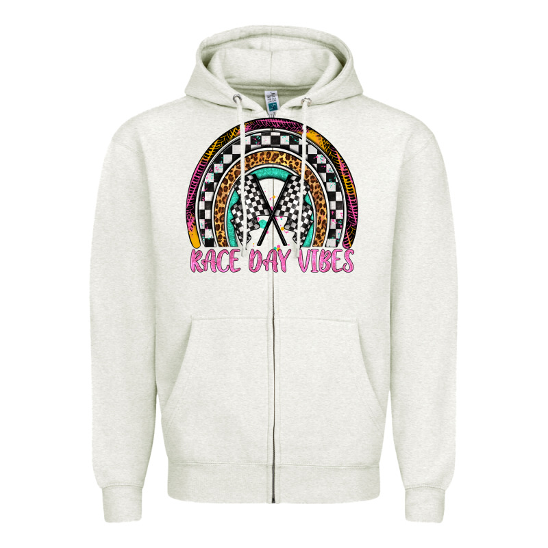 Race Day Vibes Rainbow Zipper Hoodie by Artiststas | Teevron