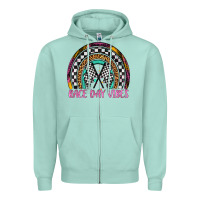Seafoam race day vibes rainbow Zipper Hoodie - Artiststas